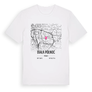 Biała Północ karta t-shirt – ekologisk bomull t-shirt från Pinshirt