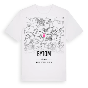 Bytom karta t-shirt – ekologisk bomull t-shirt från Pinshirt