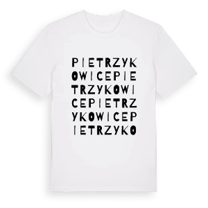 Pietrzykowice ordlek t-shirt – ekologisk bomull t-shirt från Pinshirt