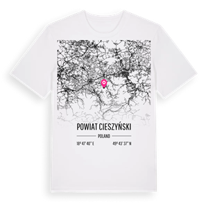powiat cieszyński karta t-shirt – ekologisk bomull t-shirt från Pinshirt