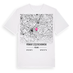 powiat częstochowski karta t-shirt – ekologisk bomull t-shirt från Pinshirt