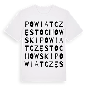 powiat częstochowski ordlek t-shirt – ekologisk bomull t-shirt från Pinshirt