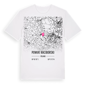powiat raciborski karta t-shirt – ekologisk bomull t-shirt från Pinshirt