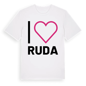 Jag älskar Ruda t-shirt stort tryck – ekologisk bomull t-shirt från Pinshirt