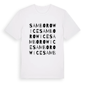 Samborowice ordlek t-shirt – ekologisk bomull t-shirt från Pinshirt