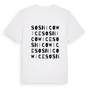 Sośnicowice ordlek t-shirt – ekologisk bomull t-shirt från Pinshirt