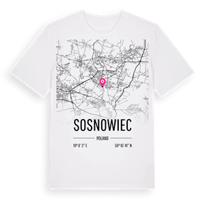 Sosnowiec karta t-shirt – ekologisk bomull t-shirt från Pinshirt