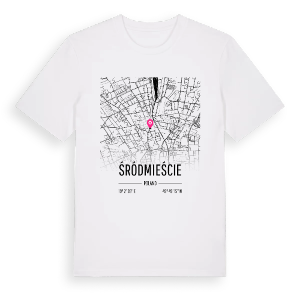 Śródmieście karta t-shirt – ekologisk bomull t-shirt från Pinshirt