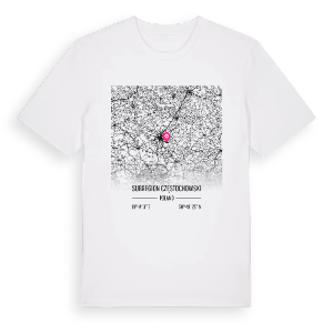 Subregion częstochowski karta t-shirt – ekologisk bomull t-shirt från Pinshirt