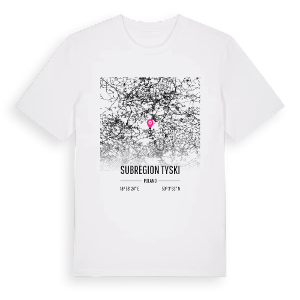 Subregion tyski karta t-shirt – ekologisk bomull t-shirt från Pinshirt