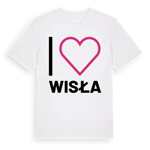 Jag älskar Wisła t-shirt stort tryck – ekologisk bomull t-shirt från Pinshirt