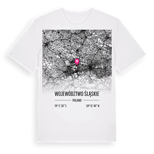 województwo śląskie karta t-shirt – ekologisk bomull t-shirt från Pinshirt