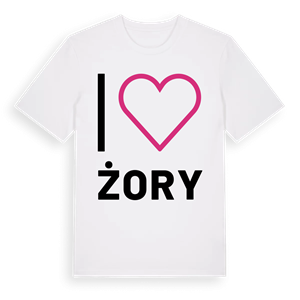 Jag älskar Żory t-shirt stort tryck – ekologisk bomull t-shirt från Pinshirt