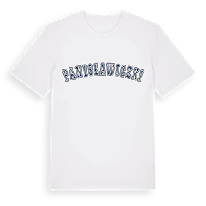 Fanisławiczki college t-shirt – ekologisk bomull t-shirt från Pinshirt