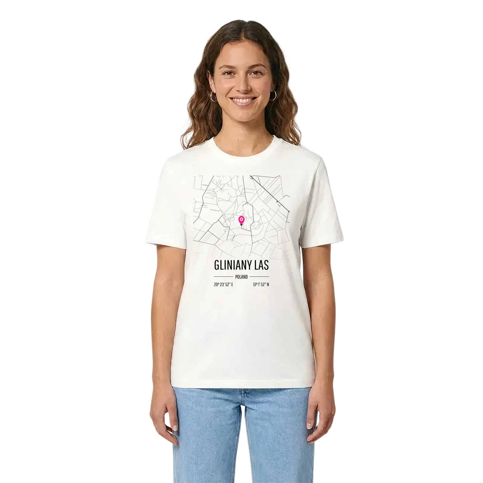 Gliniany Las karta t-shirt – White, i miljö