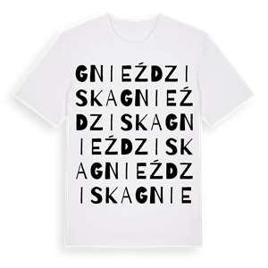 Gnieździska ordlek t-shirt – ekologisk bomull t-shirt från Pinshirt