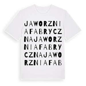 Jaworznia Fabryczna ordlek t-shirt – ekologisk bomull t-shirt från Pinshirt