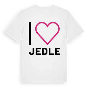 Jag älskar Jedle t-shirt stort tryck – ekologisk bomull t-shirt från Pinshirt