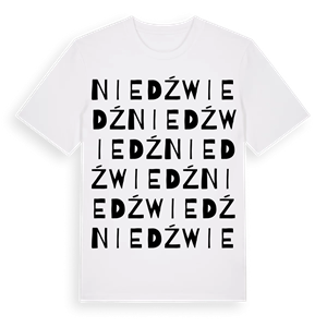 Niedźwiedź ordlek t-shirt – ekologisk bomull t-shirt från Pinshirt