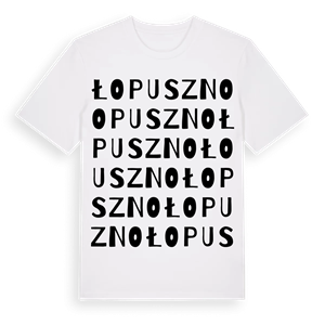 Łopuszno ordlek t-shirt – ekologisk bomull t-shirt från Pinshirt