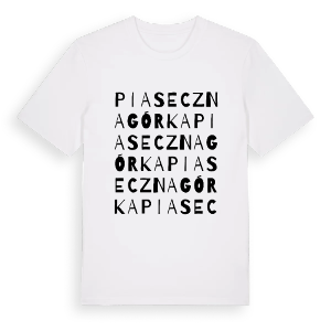 Piaseczna Górka ordlek t-shirt – ekologisk bomull t-shirt från Pinshirt