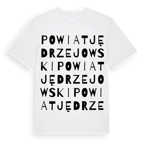 powiat jędrzejowski ordlek t-shirt – ekologisk bomull t-shirt från Pinshirt