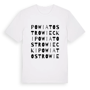 powiat ostrowiecki ordlek t-shirt – ekologisk bomull t-shirt från PinShirt