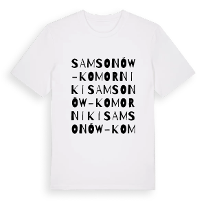 Samsonów-Komorniki ordlek t-shirt – ekologisk bomull t-shirt från Pinshirt