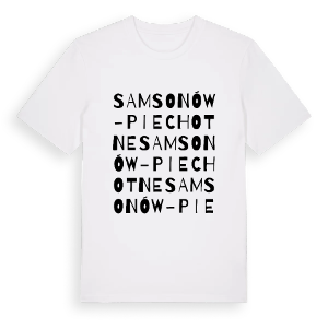 Samsonów-Piechotne ordlek t-shirt – ekologisk bomull t-shirt från Pinshirt