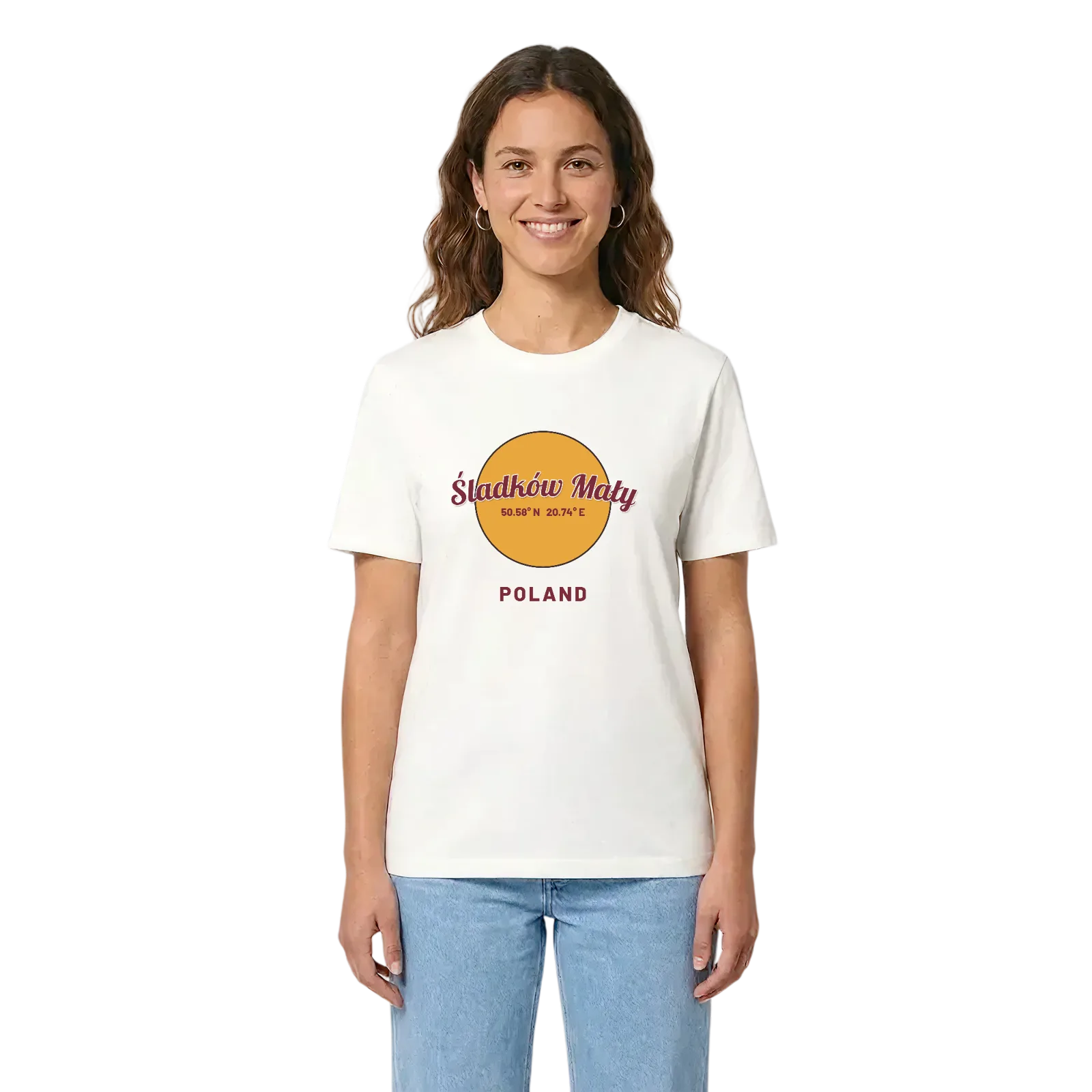 Śladków Mały cirkel t-shirt – White, i miljö