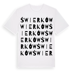 Świerków ordlek t-shirt – ekologisk bomull t-shirt från Pinshirt