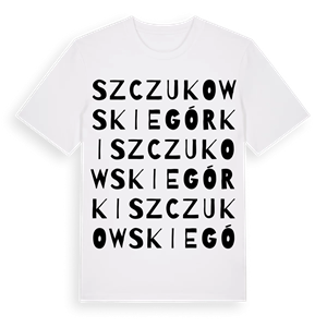 Szczukowskie Górki ordlek t-shirt – ekologisk bomull t-shirt från Pinshirt