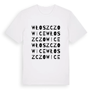Włoszczowice ordlek t-shirt – ekologisk bomull t-shirt från Pinshirt