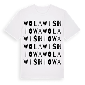 Wola Wiśniowa ordlek t-shirt – ekologisk bomull t-shirt från Pinshirt