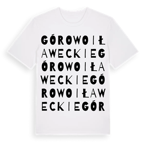 Górowo Iławeckie ordlek t-shirt – ekologisk bomull t-shirt från Pinshirt