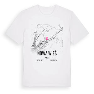 Nowa Wieś karta t-shirt – ekologisk bomull t-shirt från Pinshirt
