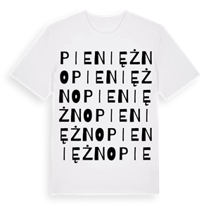 Pieniężno ordlek t-shirt – ekologisk bomull t-shirt från Pinshirt