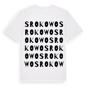 Srokowo ordlek t-shirt – ekologisk bomull t-shirt från Pinshirt
