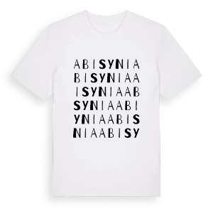 Abisynia ordlek t-shirt – ekologisk bomull t-shirt från PinShirt