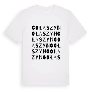 Gołaszyn ordlek t-shirt – ekologisk bomull t-shirt från PinShirt