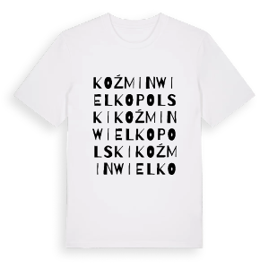 Koźmin Wielkopolski ordlek t-shirt – ekologisk bomull t-shirt från PinShirt