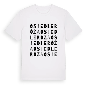 Osiedle Róża ordlek t-shirt – ekologisk bomull t-shirt från PinShirt