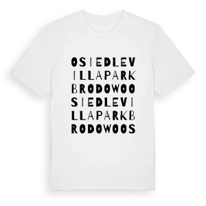Osiedle Villa Park Brodowo ordlek t-shirt – ekologisk bomull t-shirt från PinShirt