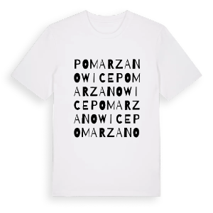 Pomarzanowice ordlek t-shirt – ekologisk bomull t-shirt från PinShirt