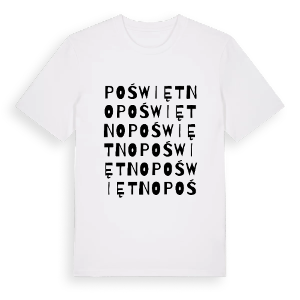 Poświętno ordlek t-shirt – ekologisk bomull t-shirt från PinShirt