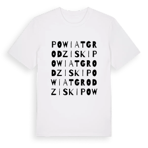 powiat grodziski ordlek t-shirt – ekologisk bomull t-shirt från Pinshirt