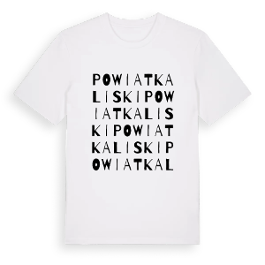 powiat kaliski ordlek t-shirt – ekologisk bomull t-shirt från PinShirt