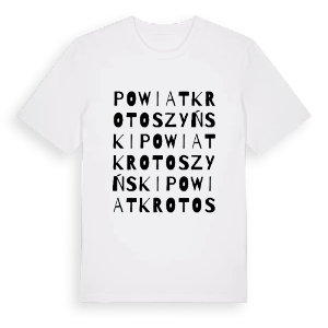 powiat krotoszyński ordlek t-shirt – ekologisk bomull t-shirt från PinShirt