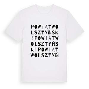 powiat wolsztyński ordlek t-shirt – ekologisk bomull t-shirt från Pinshirt