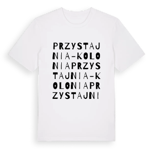 Przystajnia-Kolonia ordlek t-shirt – ekologisk bomull t-shirt från PinShirt